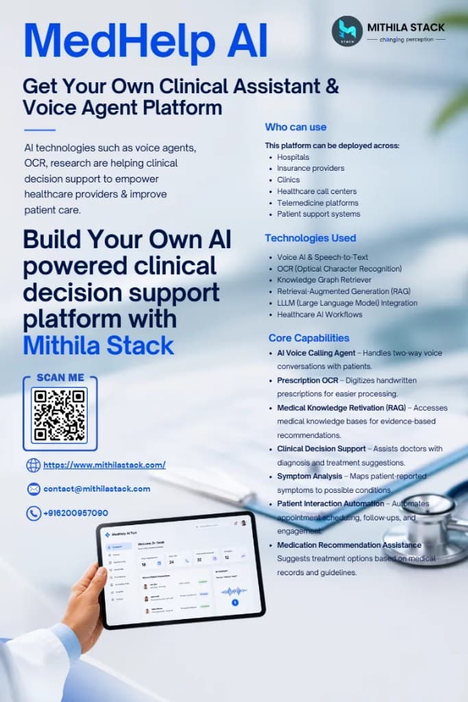 MedHelp AI — Clinical Assistant & Voice Agent Platform